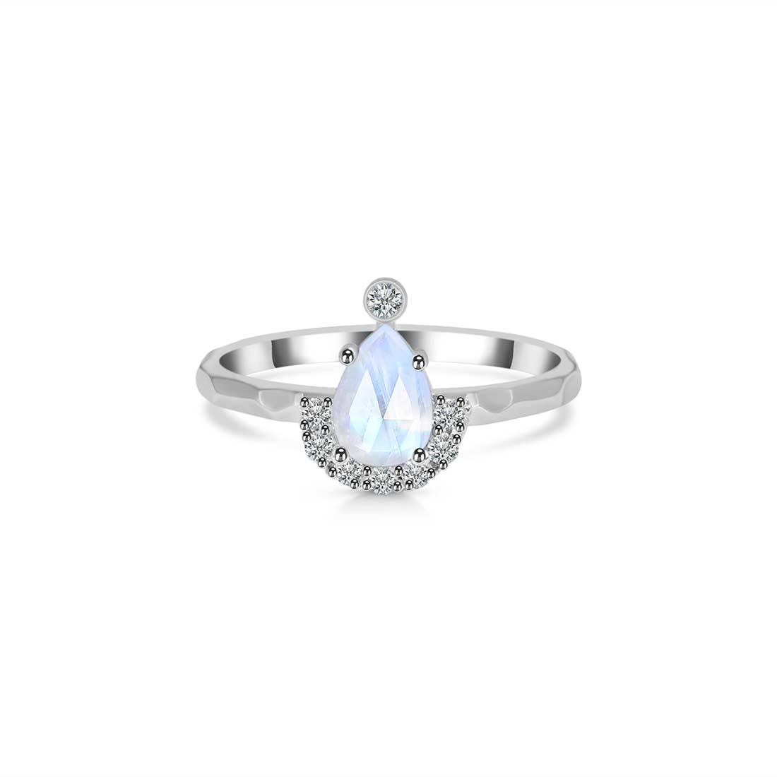 Moonstone Rose Cut Ring-(RBM-SR-1622.)